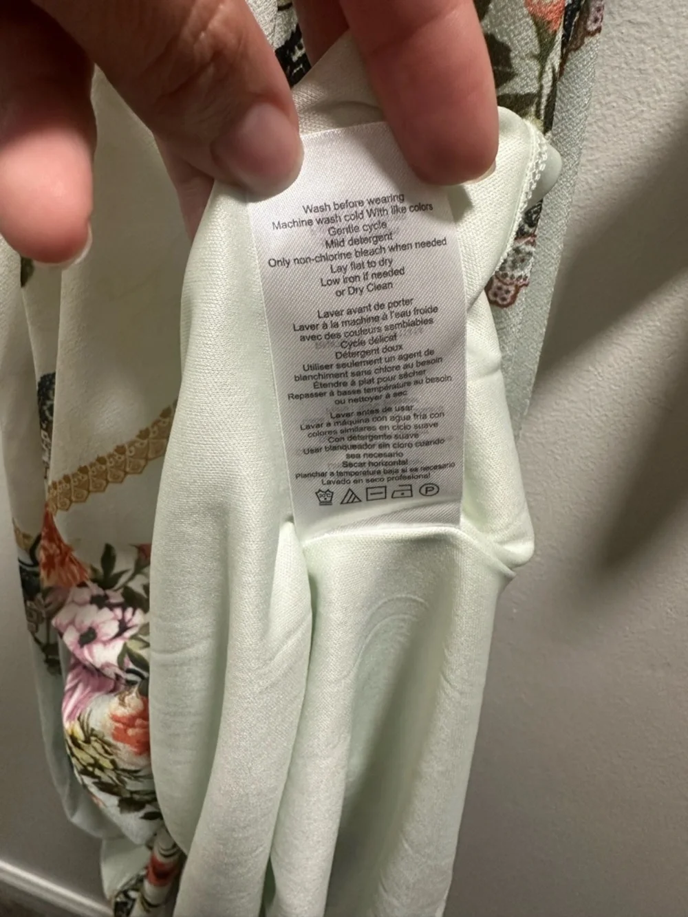 Jessica Simpson Maternity Floral boho Dress Tie Waist V-Neck mint Green Size L